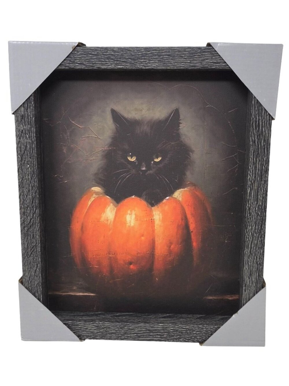 Halloween Black Cat in a Pumpkin 10x12 Wall Art